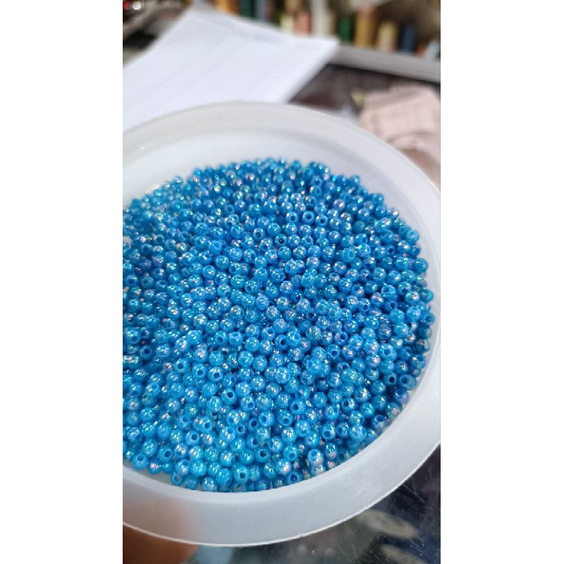 Payet mutiara susu pelangi ukuran 3 mm