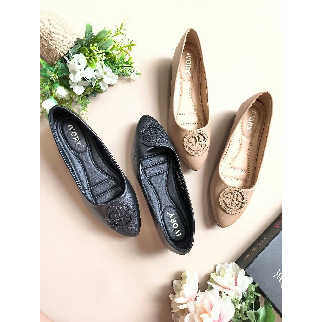 IVORY Sepatu Wedges Wanita 3cm Import W399-265