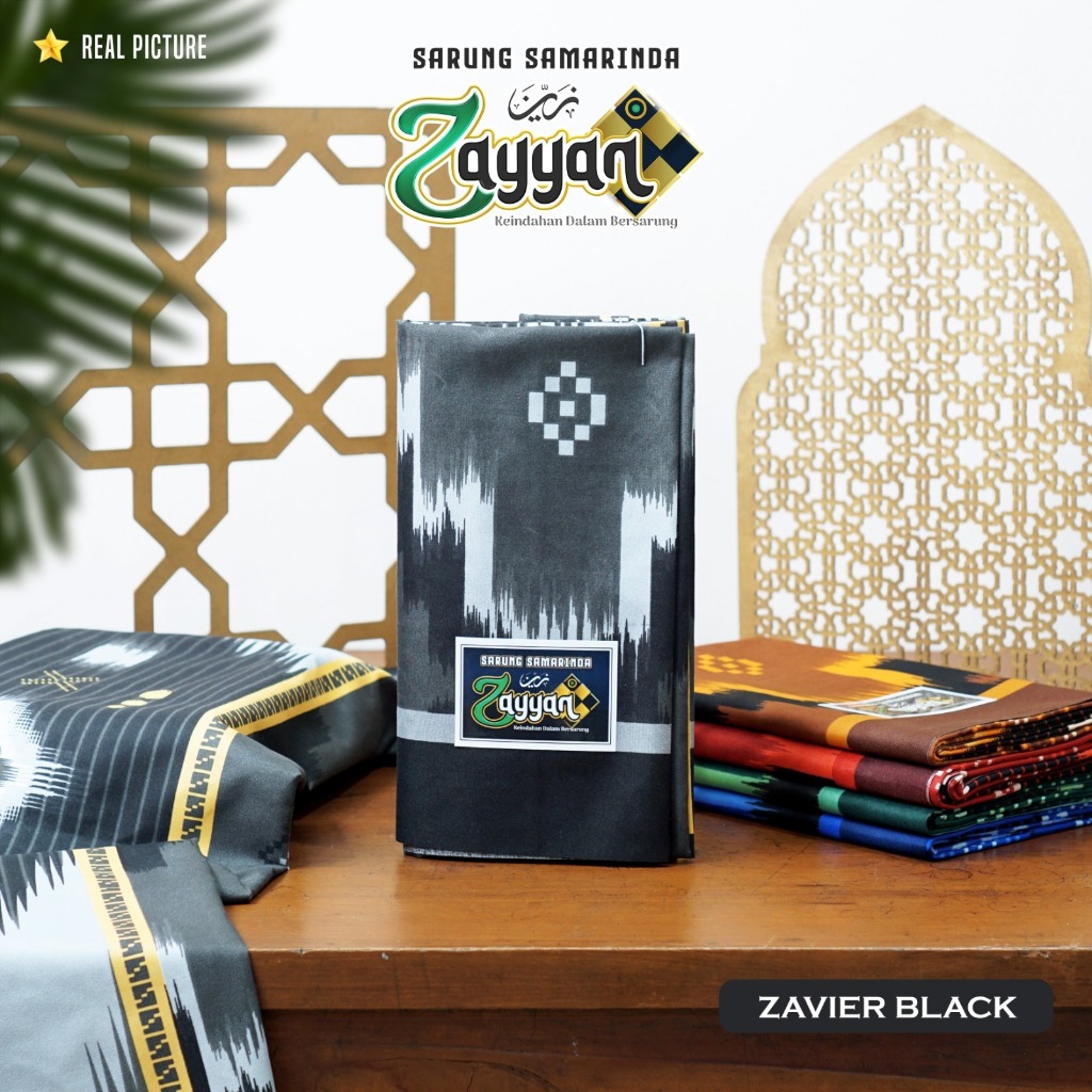 Zayyan Sarung Samarinda ASLI JUMBO ( 117 x 100 cm ) ( Zavier) HALUS dan WANGI / Sarung Pria Muslim