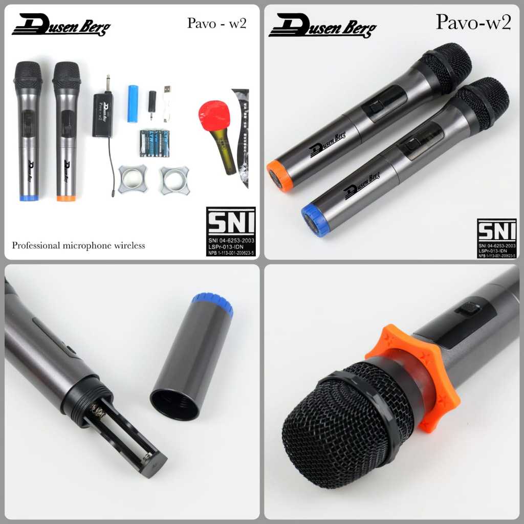 Microphone Wireless Dual Handheld DusenBerg PAVO W2 / PAVO-W2 Original