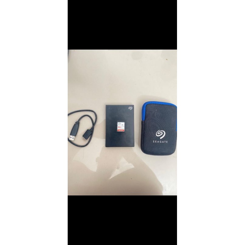 HARDISK EXTERNAL SEAGATE 2TB (bonus memori card 64 GB)