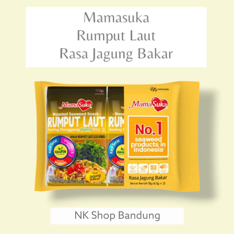 

MamaSuka Rumput Laut Panggang (Nori) Variant Jagung Bakar isi 2 2pack x 4,5gr