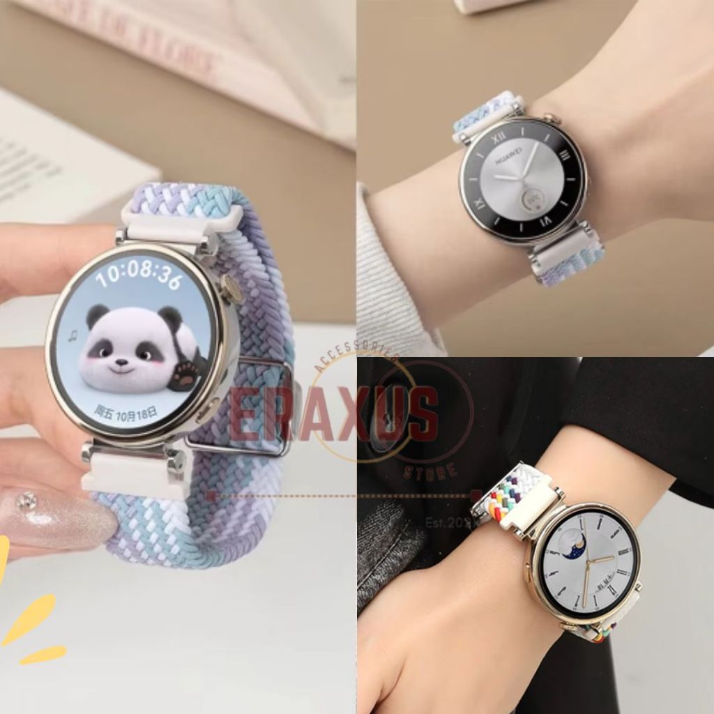 [Eraxus] Tali Elastic Woven Nylon 18mm Strap for Huawei Watch Gt 6 41mm GT 4 41mm GT 5 4 GT 5 Pro 42