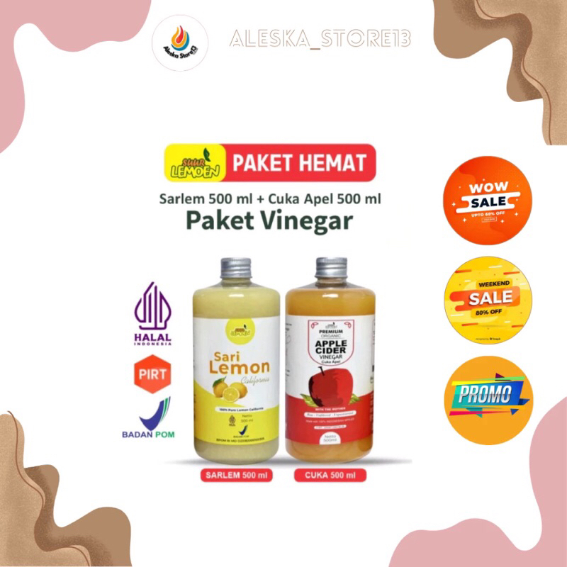 

Terlaris Paket Hemat Cuka apel 500 ml + Sari lemon 500 ml suur lemon - By Aleska store ID