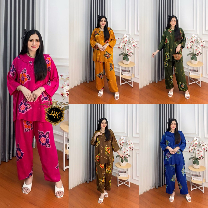 Setelan Lengan Panjang Jumbo Ld 130 | One Set Tunik Jumbo Ld 130 | One Set  Arabian Polka