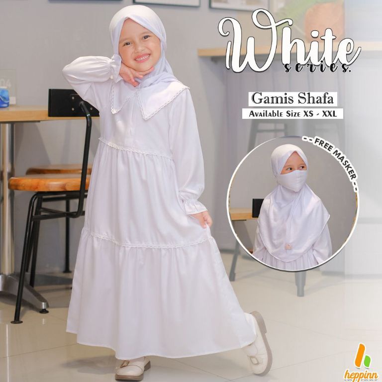 Langsung Order Manasik Haji Umroh Anak Perempuan Gamis Putih Polos Serena Baju Muslim Anak Sekolah S