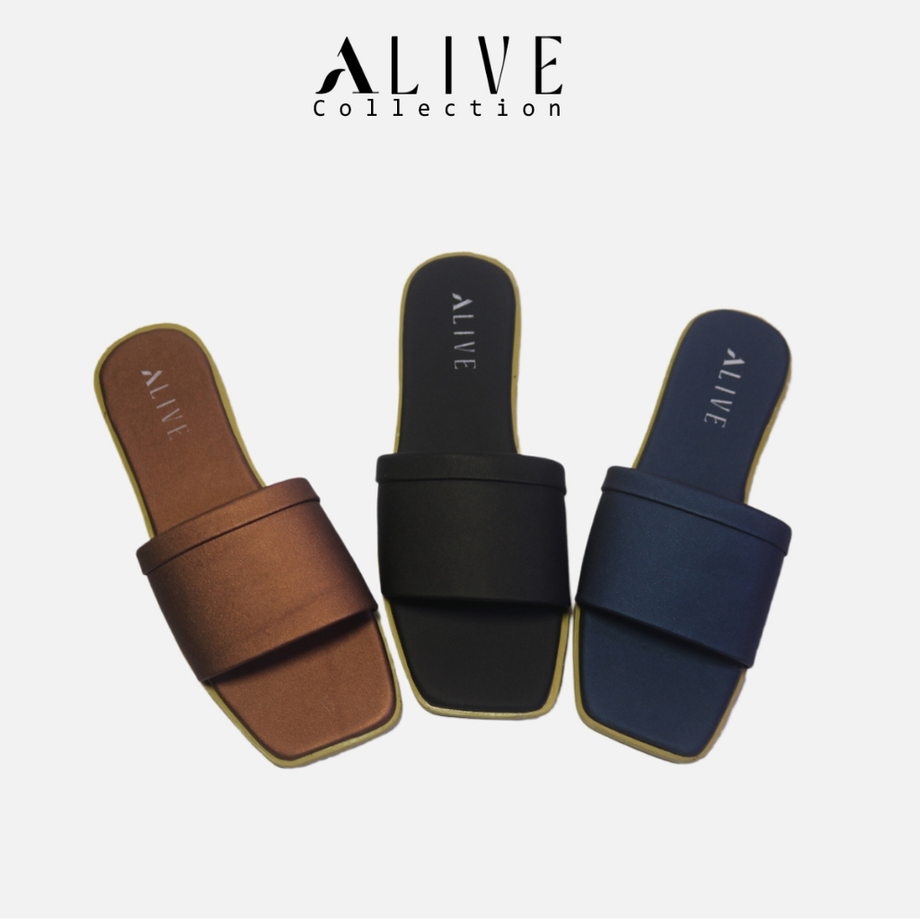 ALIVE - Sandal Flat Wanita DEVI by Alive Collection sendal kekinian ORIGINAL - Sandal Murah Berkuali