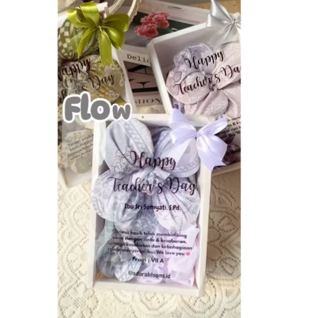 Kado Hari Guru hijab kerudung Box kado guru LED LAMP. bouquet hijab . gift hijab . gift kerudung