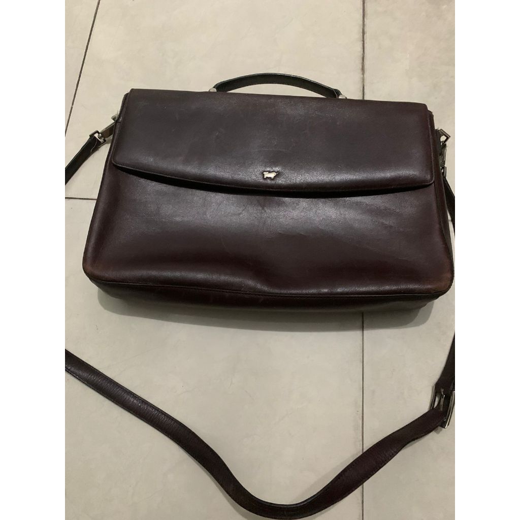 Tas Briefcase Kulit Braun Buffel Original