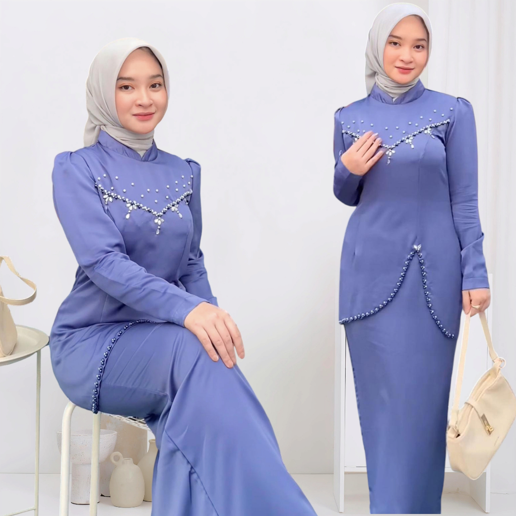 Oneset baju Kurung Wanita Kekinian Baju Setelan Kondangan Acara Resepsi Pernikahan Jumbo Size XXL