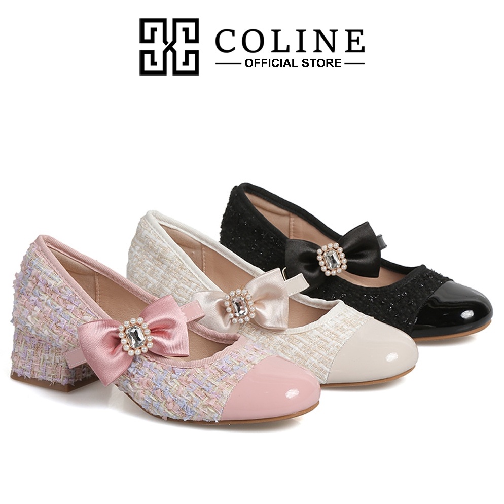 LANGSUNGATC COLINE CLN2851 Tweed Hak Tahu Wanita  High Heels Tweed C1238