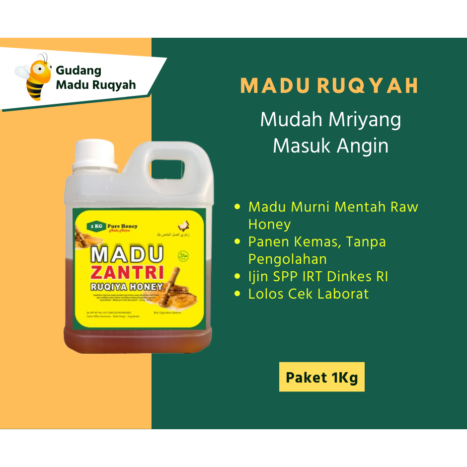 

Madu Ruqyah Untuk Membantu Masalah Mudah Mriyang Masuk Angin - Original 100% Alami Raw Honey Asli 100% Tanpa Campuran 1 Kg