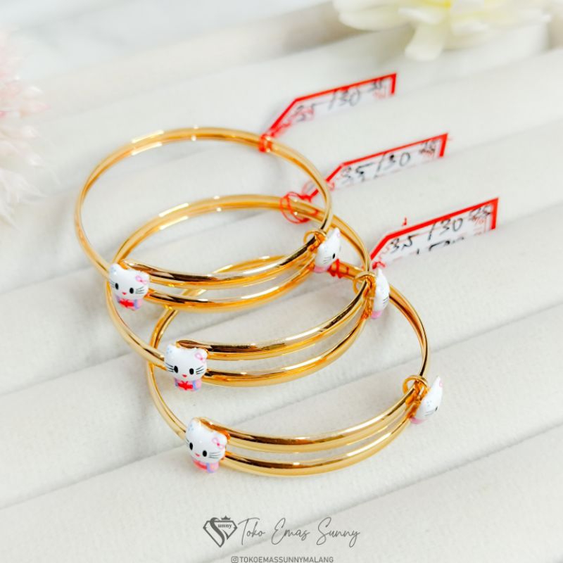 Gelang anak karakter emas asli kadar 300%/6k