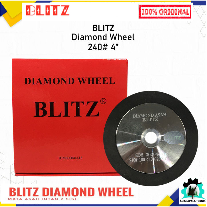 BLITZ Mata Diamond Asah Pisau 4 inch 2 Sisi / Mata Gerinda Asah Batu Asah Sirkel Serut Planer Pasah 
