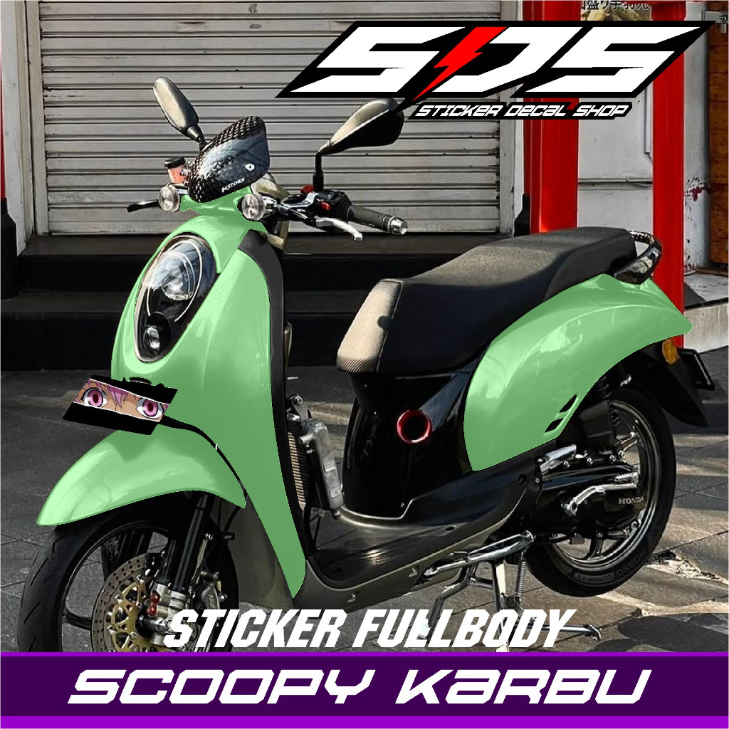 ( COD ) TERBARU Stiker Decal Scoopy full body Dekal Sticker Scoopy Lama / Karbu Variasi Desain POLOS