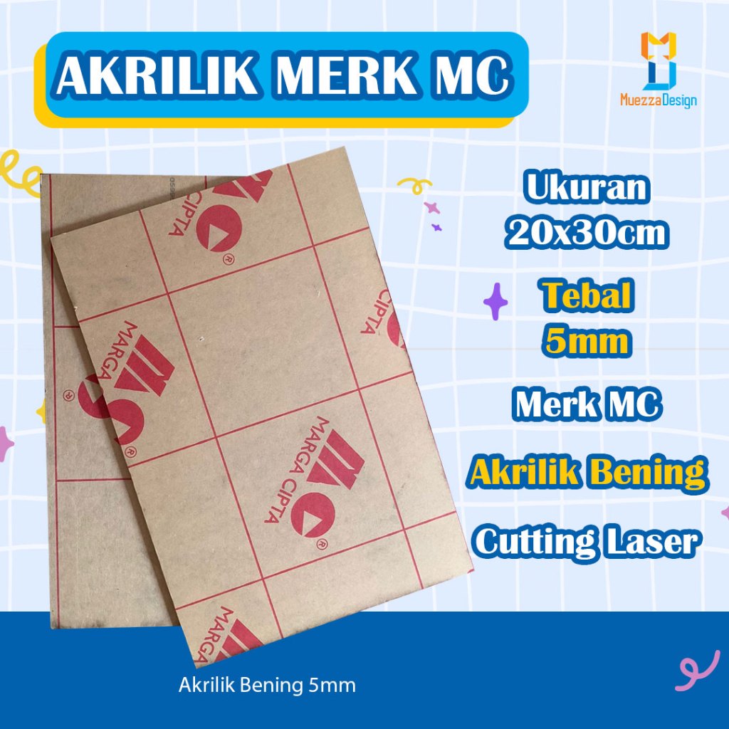 

Acrylic/Akrilik Bening Lembaran Ukuran 20x30cm Merk MC