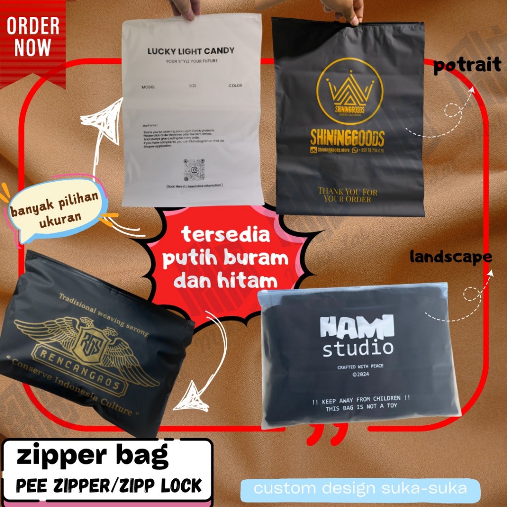[FREE DESIGN] Sablon Plastik Zipper | Sablon Custom | Kemasan Zipper Free Sablon | Pouch Hijab
