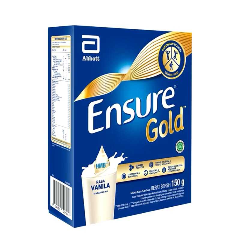

( 1 BOX ) Ensure Gold HMB Vanila 150 g - Nutrisi Dewasa Rendah Laktosa