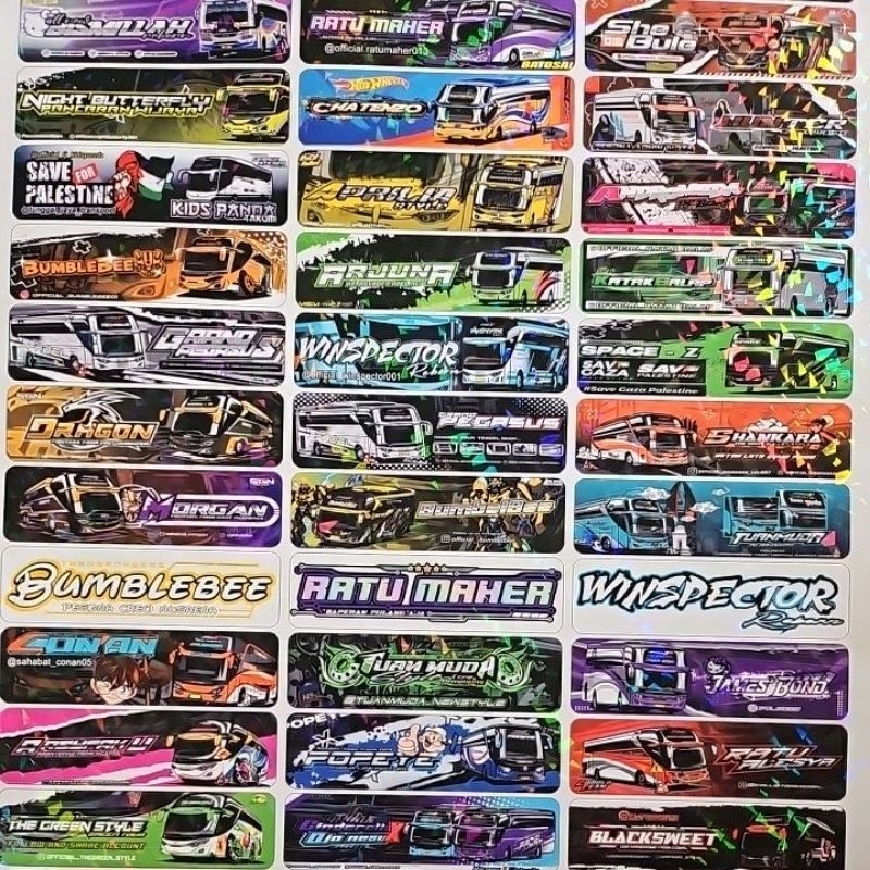 

stiker bus mania sticker bus trans 1 lembar / sticker bis basuri / stiker viral