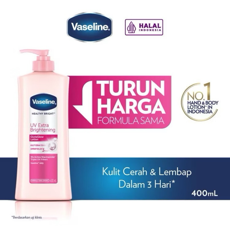 Vaseline UV extra brughtening lotion 400 ml exp 2028