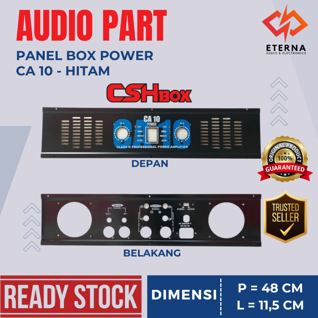 CSH PANEL / PLAT BOX POWER - CA 10 HITAM (2U)