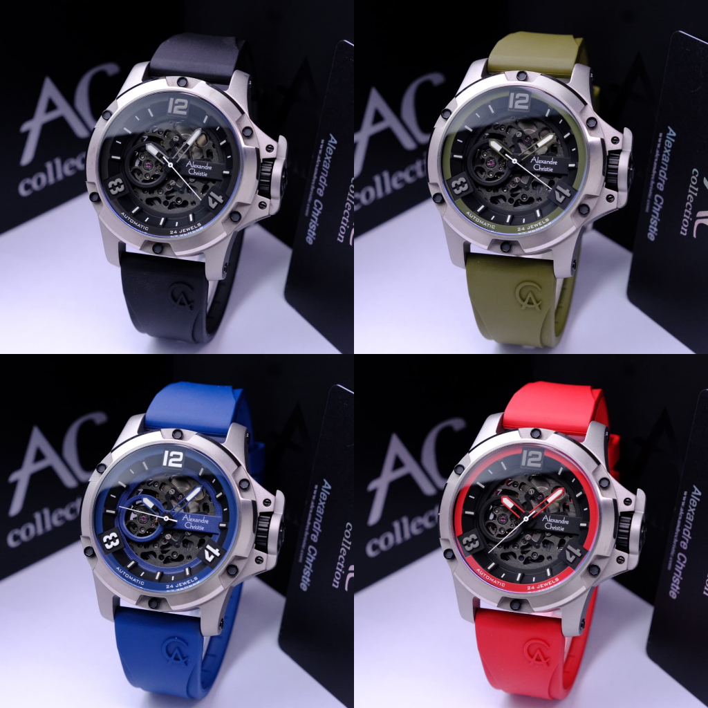 TERBARU  ALEXANDRE CHRISTIE AC 6295 AC6295 RUBBER AUTOMATIC TITANIUM ORIGINAL