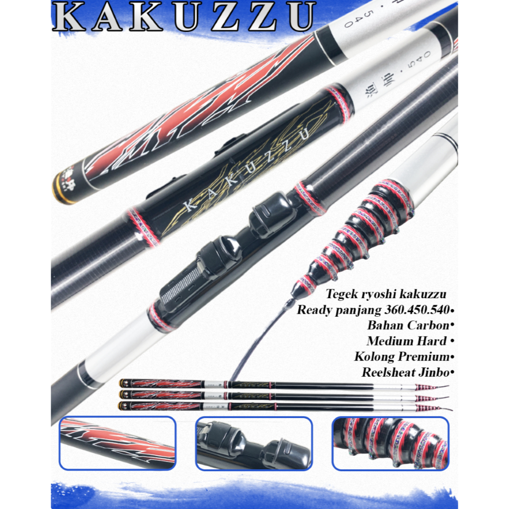 Joran Pancing Tegek Kolong Premium Ryoshi Kakuzzu 360 450 540 Bahan Carbon Medium Hard Ringan