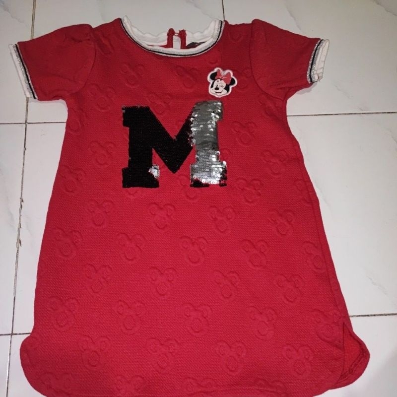 Preloved Premium Dress anak Merah Minnie Max Fashion 5-6Y