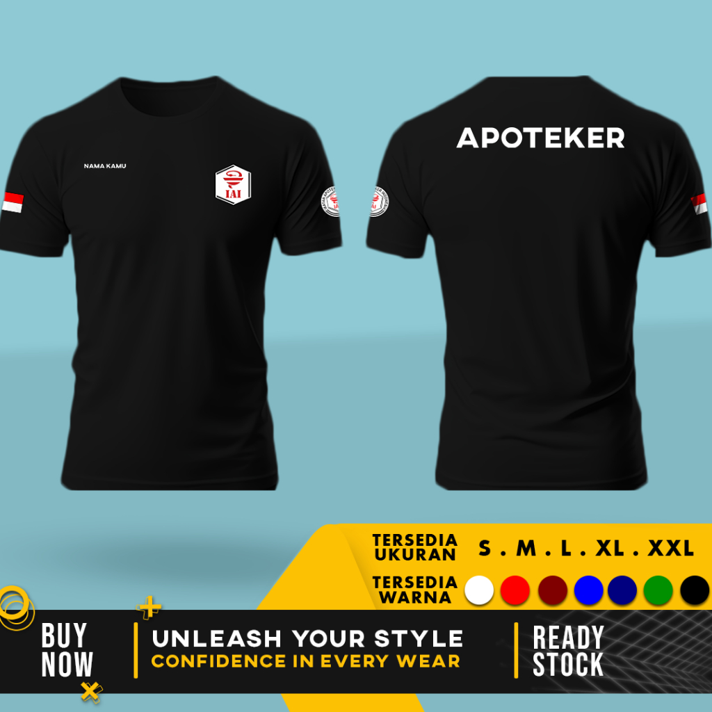Kaos Baju Apoteker Ikatan Apoteker Indonesia | Bisa Tulis Nama | Combed 30s
