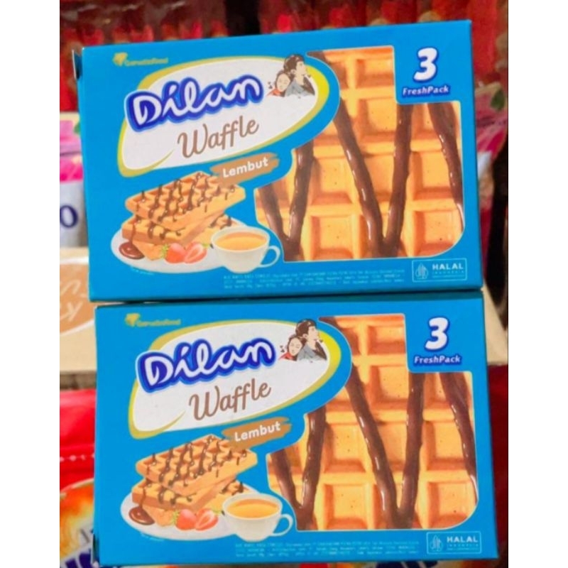 

Dilan Waffle Biskuit Waffle Chocolate Waffle Cokelat Lembut Isi 3pcs x 16gr