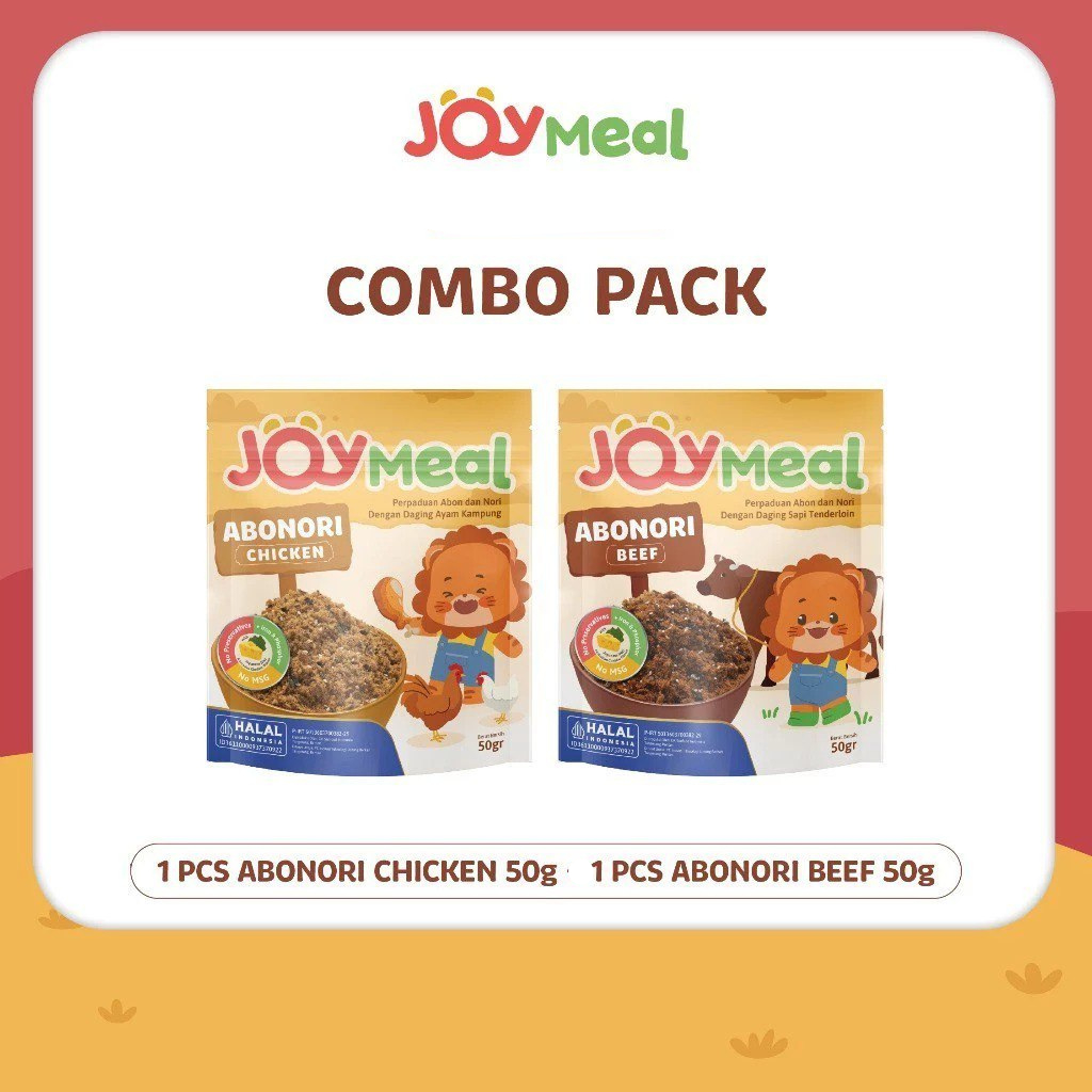 

BELI 2 LEBIH HEMAT JOYMEAL ABONORI BEEF & CHICKEN ORIGINAL 50GR - ABON ENAK TANPA MSG & PENGAWET