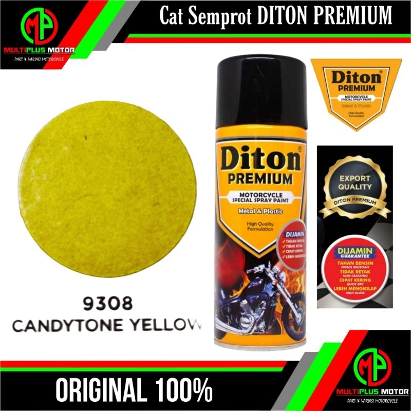 DITON PREMIUM 400ML CANDY YELLOW 9308 Cat Pilox Pilok DITON PREMIUM CANDYTONE KUNING
