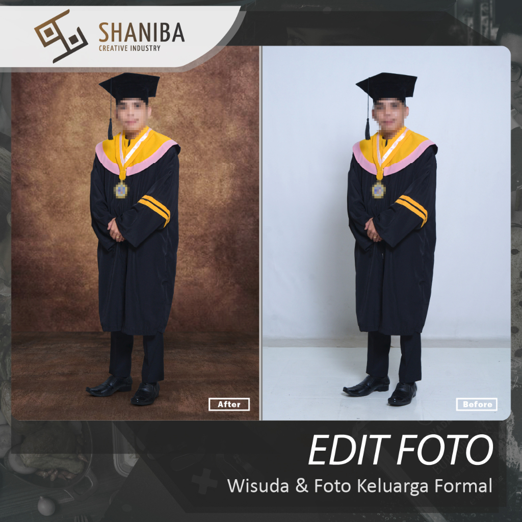 Edit Foto Wisuda Ganti Toga | Ganti Background | Tambah Anggota Keluarga dan Make Up