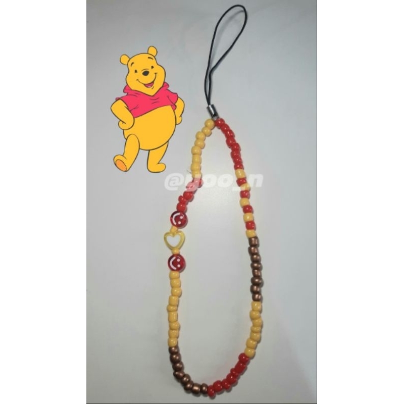 Gantungan HP manik winnie the pooh