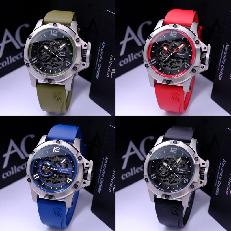 JAM TANGAN PRIA ALEXANDRE CHRISTIE AC6295/ AC 6295 AUTOMATIC RUBBER ORIGINAL GARANSI RESMI...