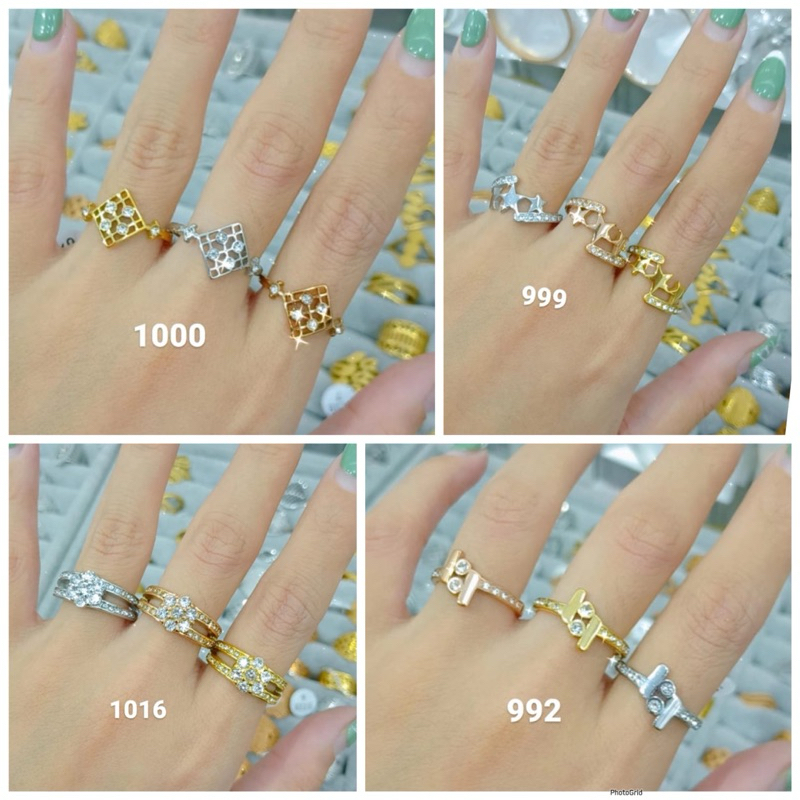 Cincin Permata Kasual Titanium Wanita