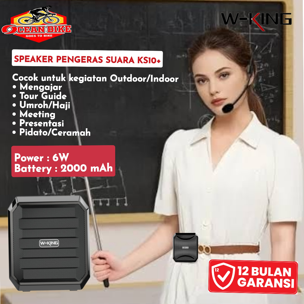 WKING Speaker Bluetooth Megaphone Toa Pengeras Suara Mini Mic Wireless KS10+ Guru Dosen Presentasi