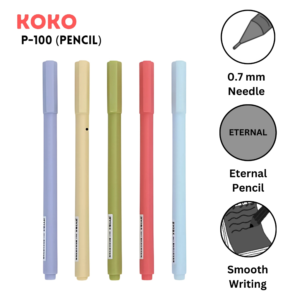 

❤️H2O❤️ Pensil Koko P-100 Pensil Eternal Tak Bisa Habis Abadi Tanpa Batas Tanpa Rautan Warna Macaroon