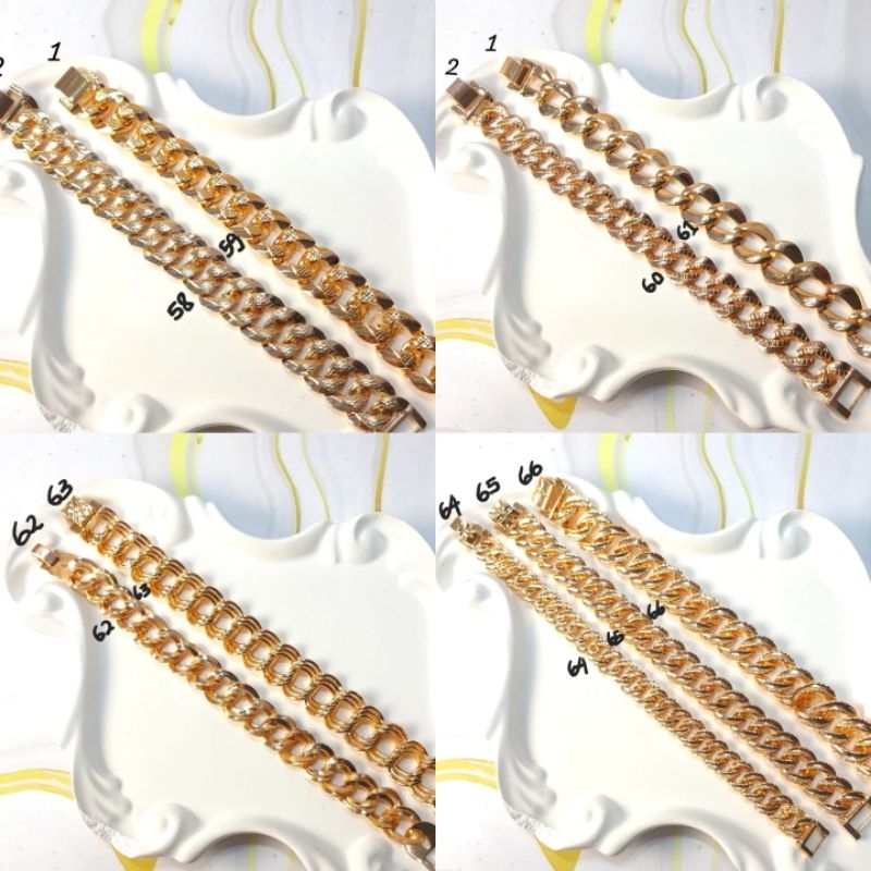 Gelang xuping lapis emas 18k model sisik naga lipan