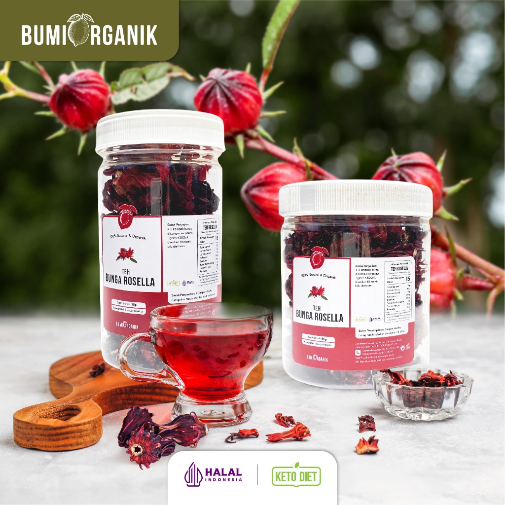 

TEH BUNGA ROSELLA MERAH KERING PREMIUM BUMI ORGANIK BUNGA ROSELLA TEA / ROSELA MERAH KERING / HIBISCUS TEA / TEH ROSELLA UNTUK DIET / TEH ROSELA KERING / BUNGA ROSELLA SEGAR / RED ROSELLA / NUTRIFARM / BEORGANIK / DARI BUMI / SAFIYA / KENCONO SARI