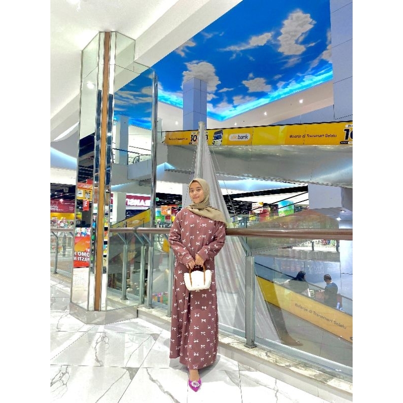 Belvina Dress Knit Premium Busui Motif Pita 2024 Lengan Panjang || Gamis wanita Muslim Virall