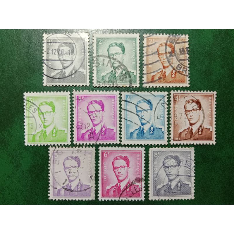 

Prangko Belgia 10 Pcs King Boudouin Tahun 1970 USED