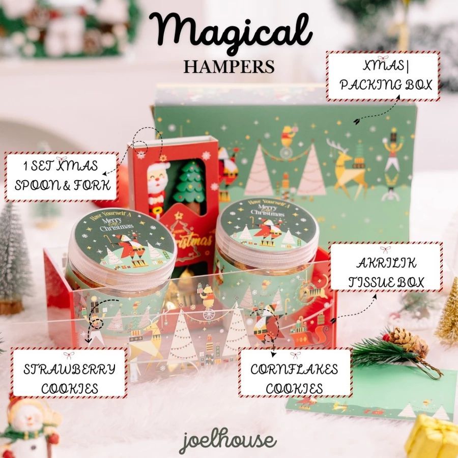 

HAMPERS NATAL/BINGKISAN NATAL/KADO NATAL/CHRISTMAS HAMPERS COOKIES KUE KERING MAGICAL