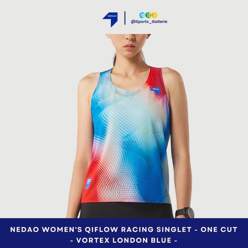 NEDAO Women QiFlow Racing Singlet One Cut Vortex London Blue