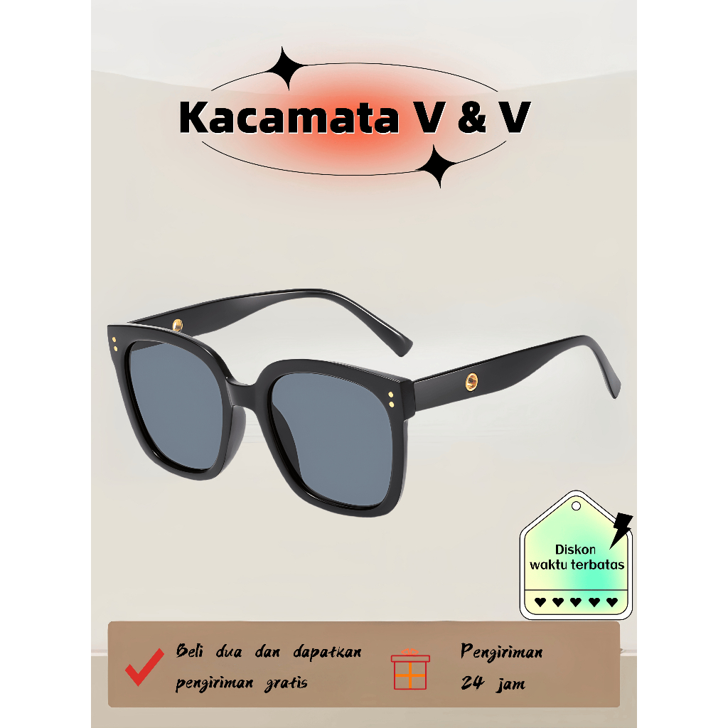 Kacamata Hitam Uv400 Kacamata Wanita Sunglasses Kacamata cewek Kacamata fashion eyewear H kacamata h