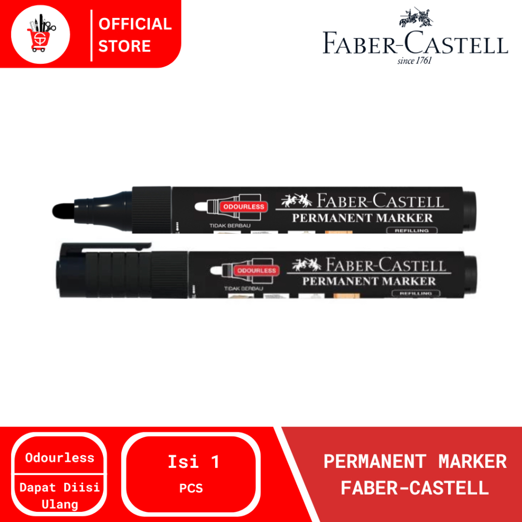 

Spidol Permanent Faber-Castell Hitam – Tinta Permanen 156699 (1 PCS)