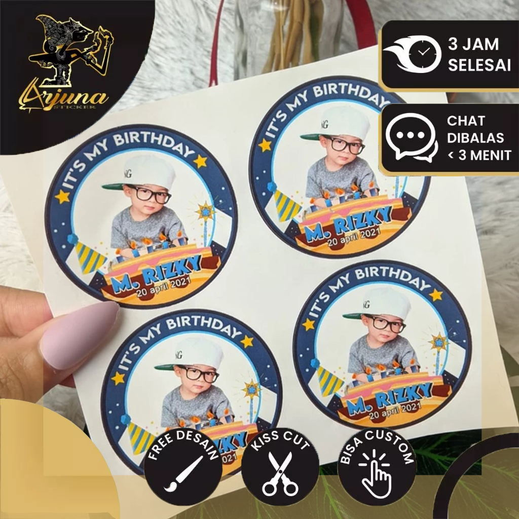 

2-4 Stiker Ulang Tahun Stiker Label Ultah Anak Bulat Sticker Undangan Ulang Taun