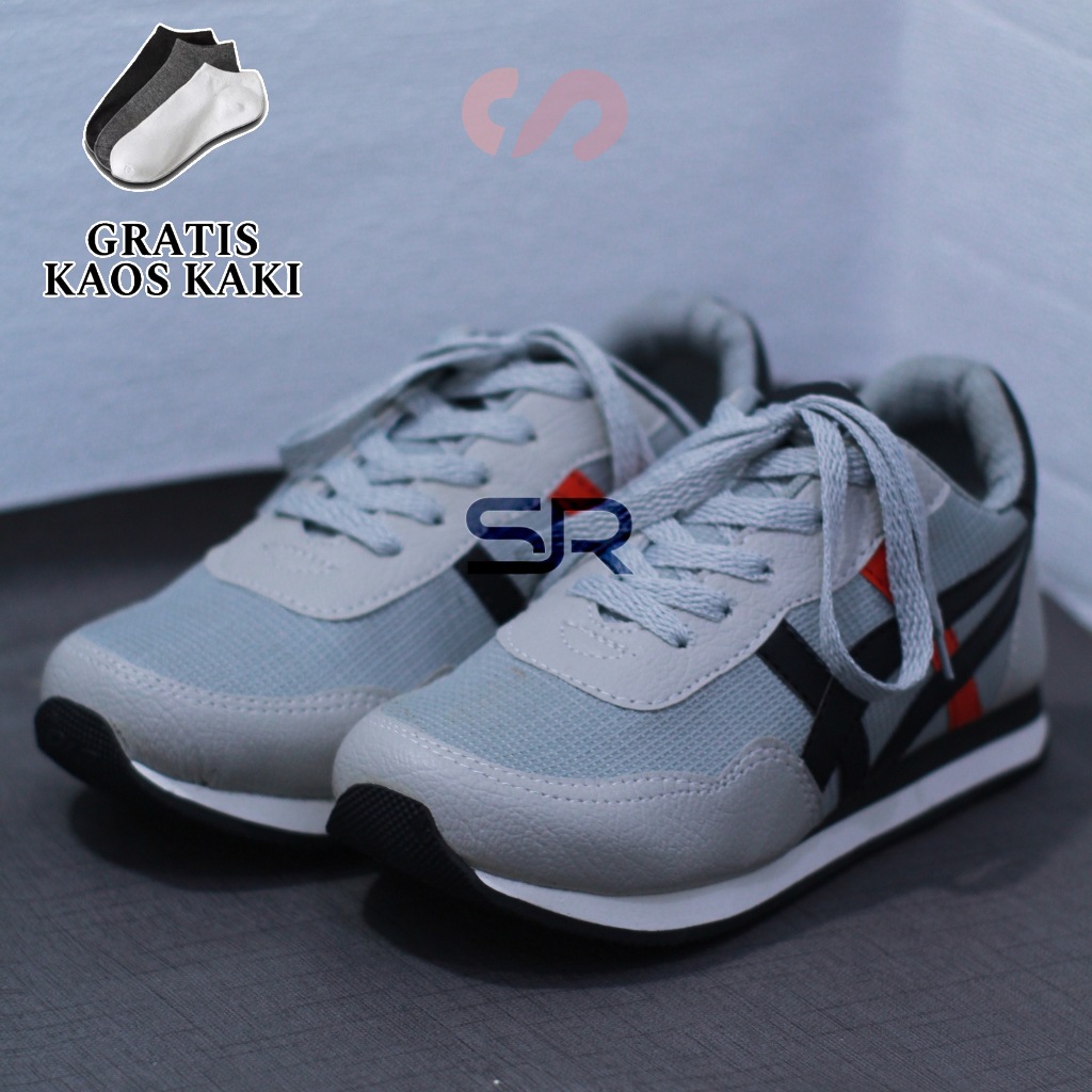 HS Sepatu Sneakers JOGGER FLAT 2 Sepatu Wanita Casual Sport Korea Putih