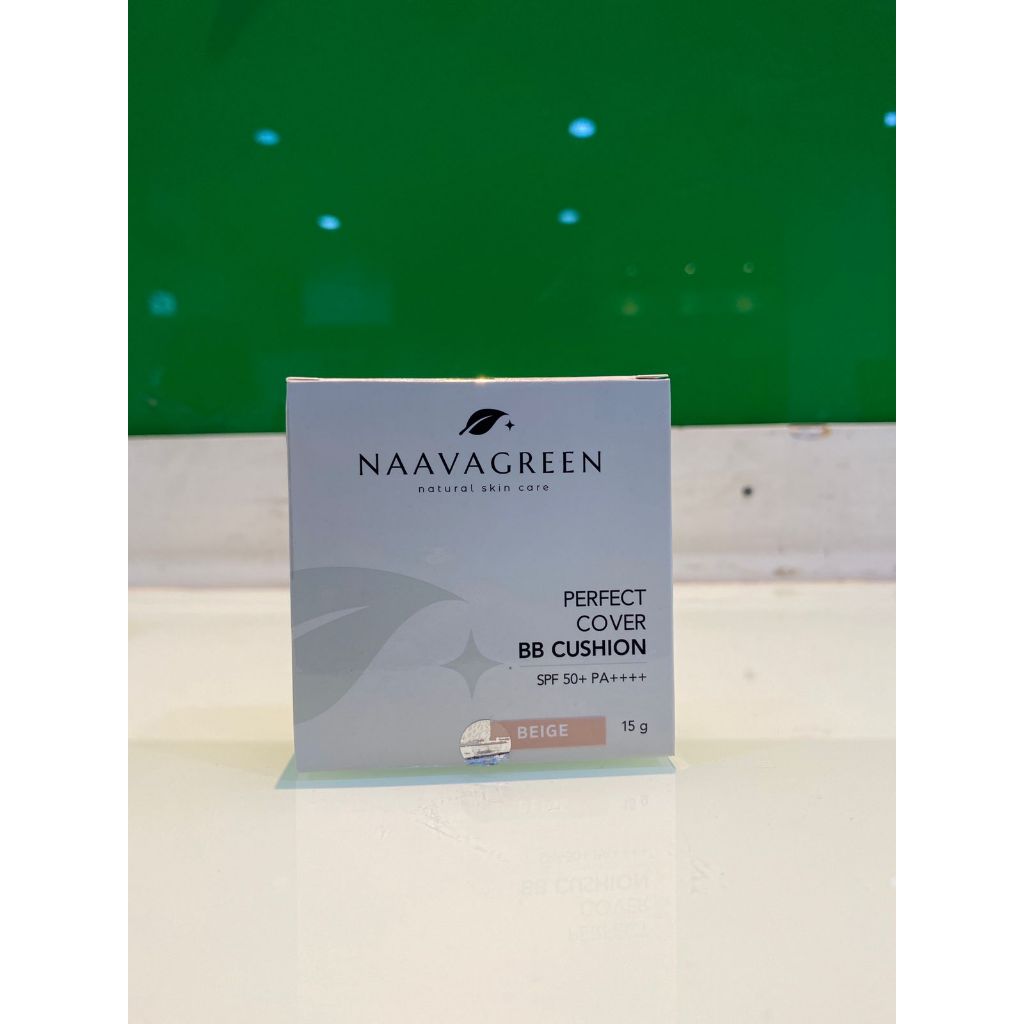 100% ORIGINAL NAAVAGREEN PERFECT COVER BB CUSHION- BB CUSHION NAVAGREEN- beige