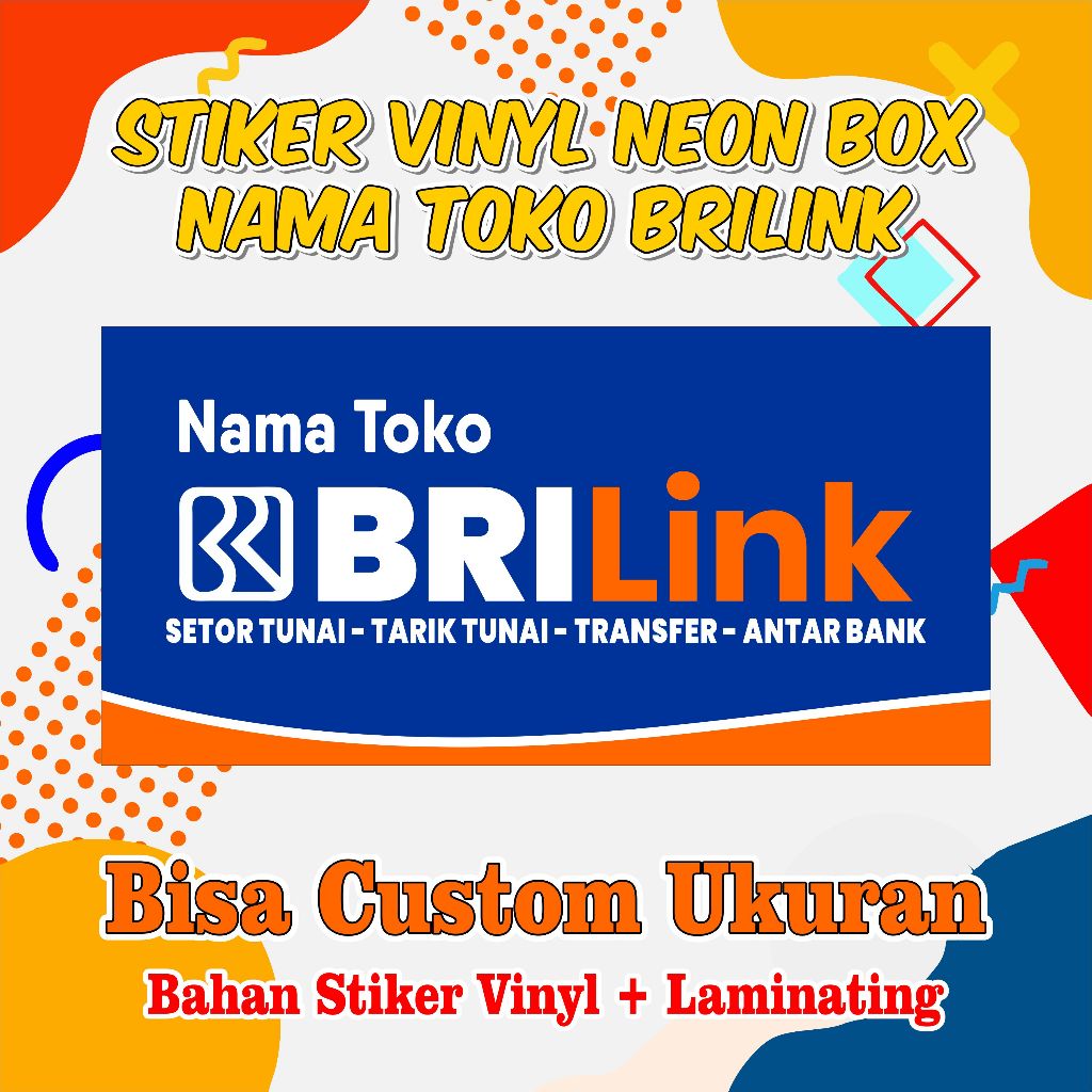 

STIKER VINYL NEON BOX BRILINK MODEL 6 B (CUSTOM, MODEL DAN NAMA AGEN TULIS DI CATATAN/CHAT)